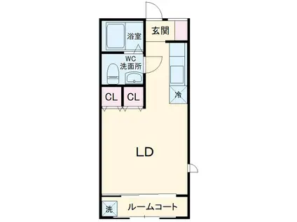 ル・ソレイユ1(ワンルーム/2階)の間取り写真