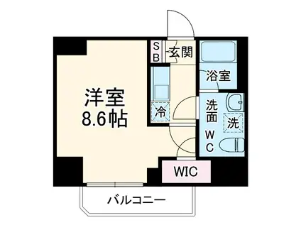 ジェノヴィア大師橋(1K/2階)の間取り写真