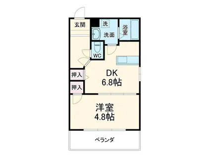 ローゼンハイム(1DK/1階)の間取り写真