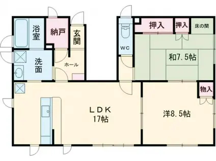 西片倉タウンハウス(2LDK/1階)の間取り写真