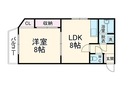 ハイツTIE(1LDK/2階)の間取り写真