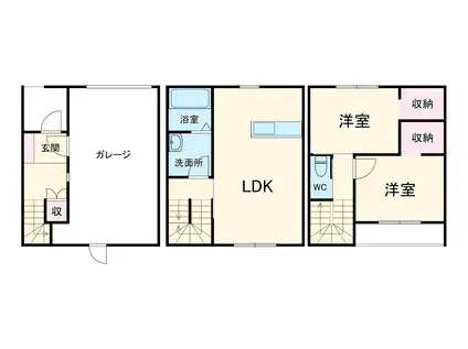 GINGA EXPRESS(2LDK/1階)の間取り写真