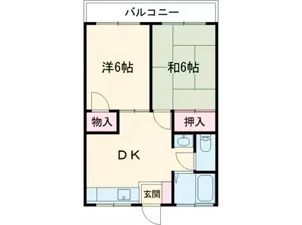 サンハイムK.T(2DK/1階)の間取り写真