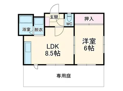 ルミナス マ コート橋本(1LDK/1階)の間取り写真