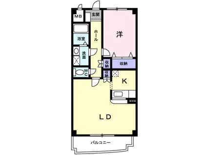 メゾン ド オーブⅡ(1LDK/3階)の間取り写真