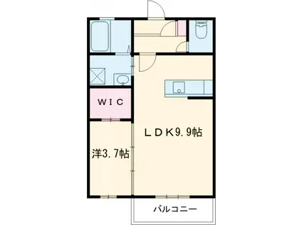 REグランA(1LDK/1階)の間取り写真