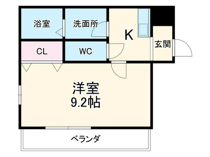 サンフォルム打中(1K/3階)の間取り写真