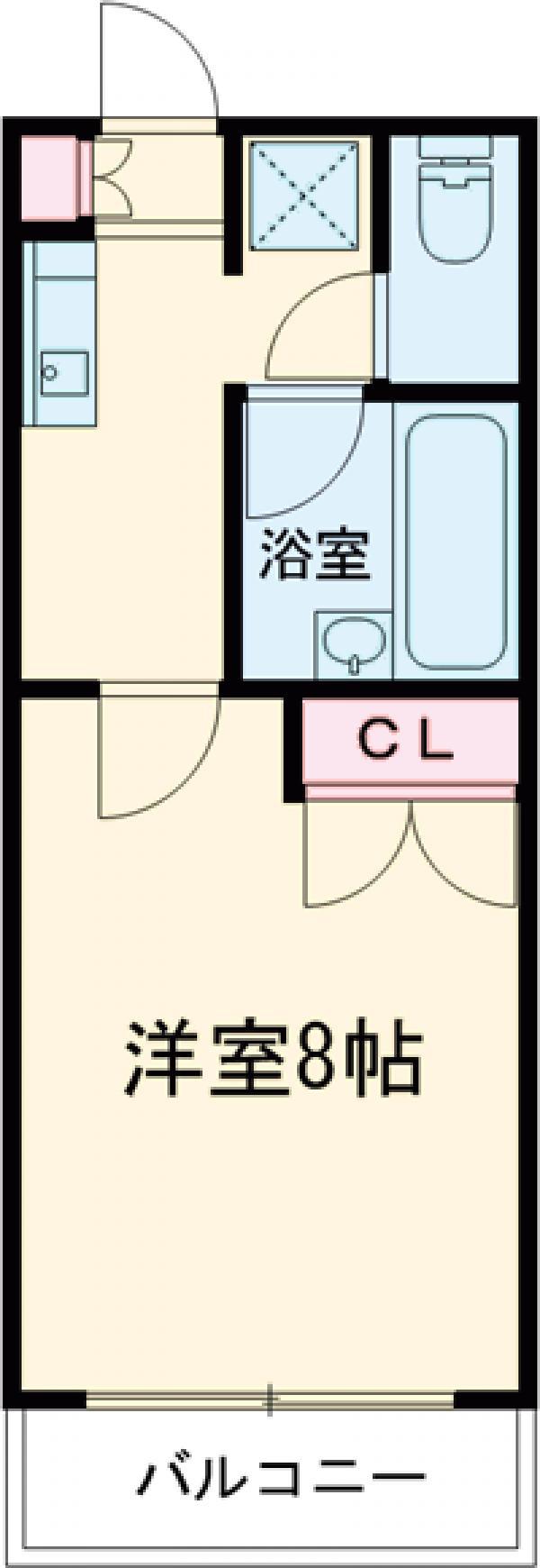 阪急電鉄京都線 長岡天神駅 徒歩9分 5階建 築31年(1K/1階)の間取り写真