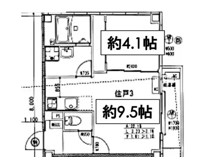 ARCA豊中蛍池(1LDK/4階)の間取り写真