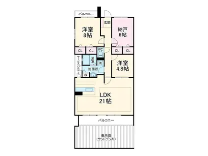 VILLA市電通(2SLDK/1階)の間取り写真