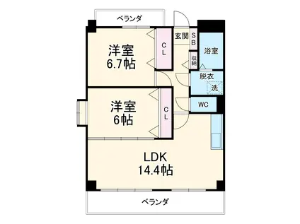 INCANT LOTO(2LDK/5階)の間取り写真