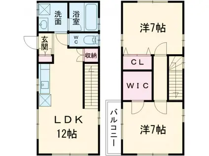 東北本線 宝積寺駅 徒歩14分 2階建 築1年(2LDK)の間取り写真