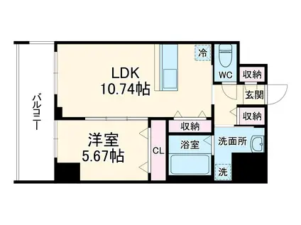 エスティメゾン浦和(1LDK/4階)の間取り写真
