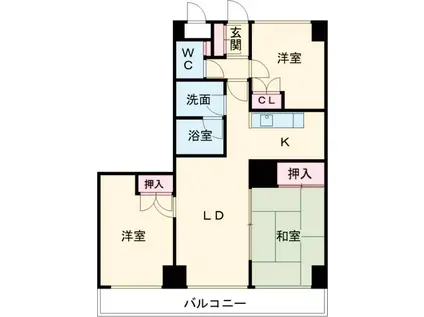 パークヒルズ宿郷(3LDK/5階)の間取り写真