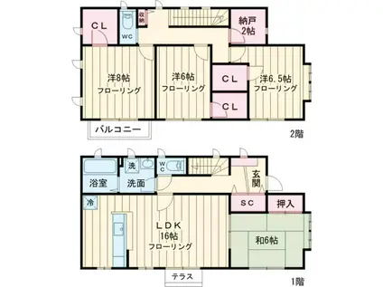 東急こどもの国線 こどもの国駅(神奈川) 徒歩18分 2階建 築17年(4LDK)の間取り写真