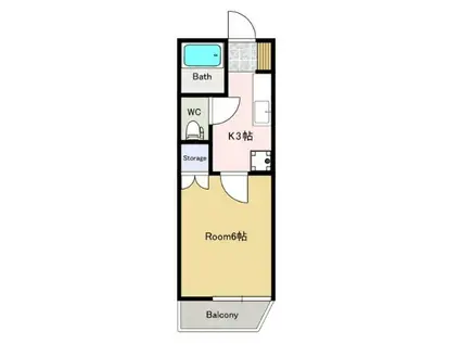 寿ハイツ 3号棟(1K/2階)の間取り写真