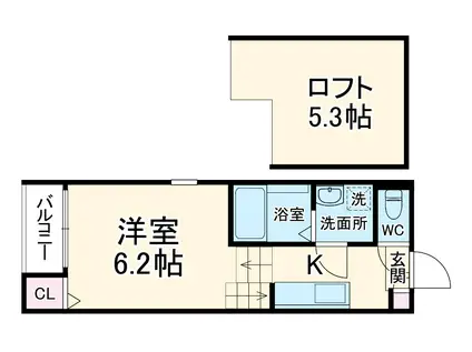ハーモニーテラス切戸町Ⅲ(1K/1階)の間取り写真