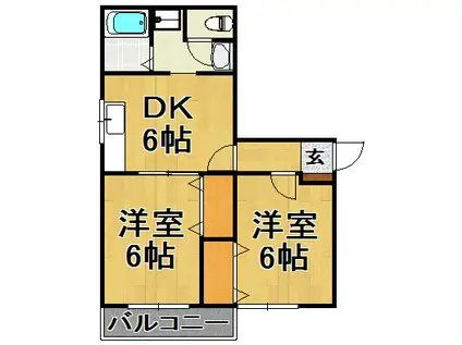 MTハイム(2DK/2階)の間取り写真