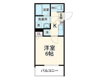 GRADUS狭山ヶ丘Ⅱ(1K/1階)の間取り写真