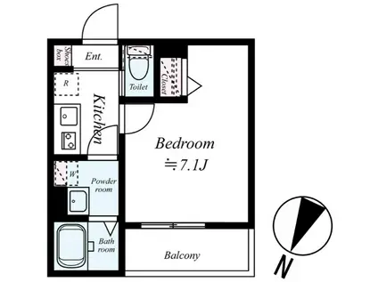 GRADUS狭山ヶ丘Ⅱ(1K/2階)の間取り写真