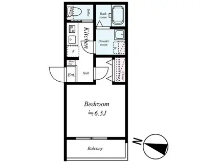 GRADUS狭山ヶ丘Ⅱ(1K/1階)の間取り写真