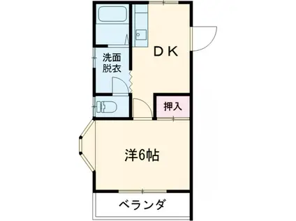 エントピア1(1DK/2階)の間取り写真