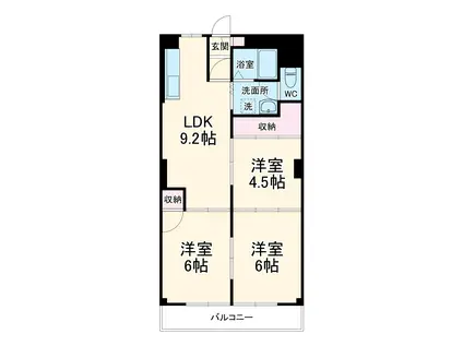 つげビル(3DK/2階)の間取り写真