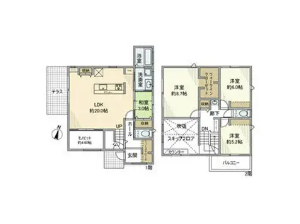 東海道本線 大府駅 徒歩19分 2階建 築6年(4LDK)の間取り写真