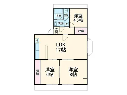モナムール富士見(3LDK/3階)の間取り写真