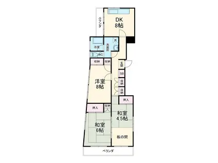 赤坂ビル(3DK/3階)の間取り写真