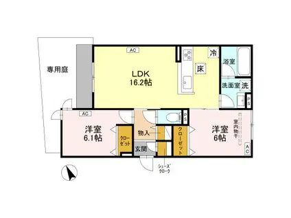LU CASA(2LDK/3階)の間取り写真