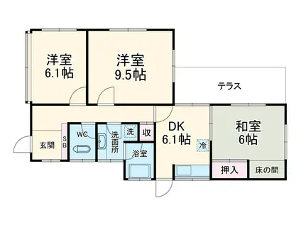 東急田園都市線 鷺沼駅 バス乗車時間:10分 野川台公園前バス停で下車 徒歩3分 1階建 築56年(3DK)の間取り写真