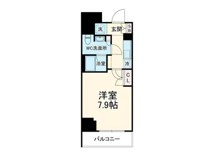 GENOVIA平塚Ⅲ(1K/1階)の間取り写真