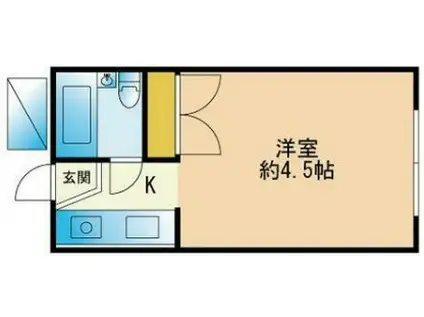 プラザドゥソフィアA棟(ワンルーム/1階)の間取り写真