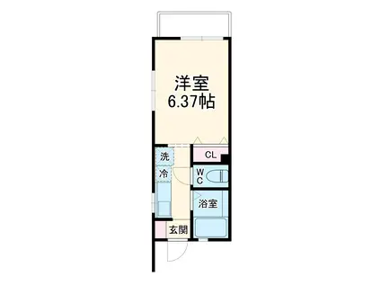 セレッサ梶が谷(1K/1階)の間取り写真