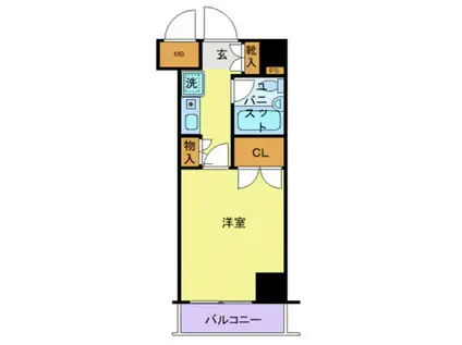 メインステージ大森海岸(1K/7階)の間取り写真