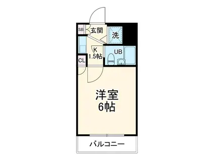 クリオ東林間壱番館(1K/4階)の間取り写真