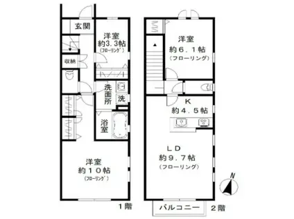 メゾン松風(3LDK)の間取り写真