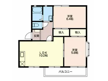 コーポエポリア(2LDK/2階)の間取り写真