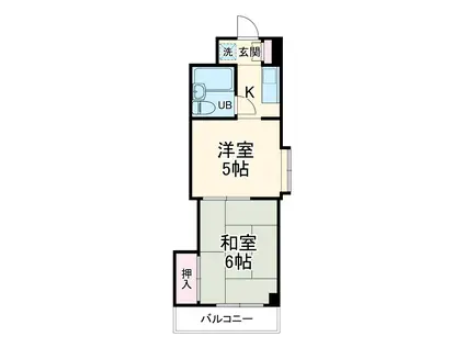 ハイムアリエス(2K/2階)の間取り写真