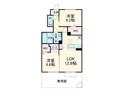 FORTUNE Ⅱ(2LDK/1階)の間取り写真