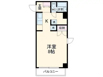 ちくさADビル(1K/3階)の間取り写真