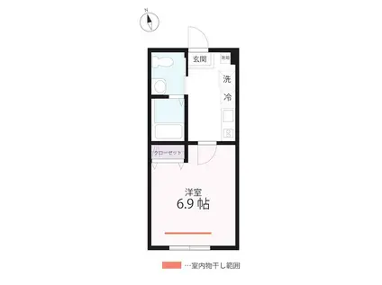 QUIET CRAB HOUSE 野島公園A号棟(1K/1階)の間取り写真