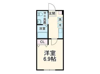 QUIET CRAB HOUSE 野島公園A号棟(1K/2階)の間取り写真