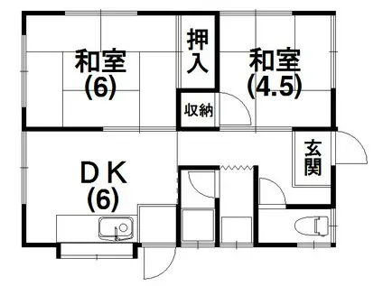 遠州鉄道 上島駅 徒歩49分 1階建 築41年(2DK)の間取り写真