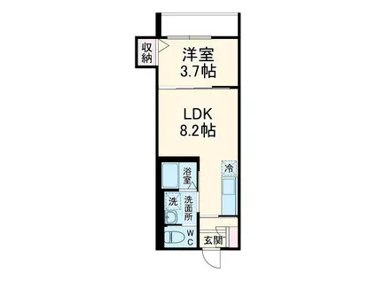 FLORIDO(1LDK/3階)の間取り写真