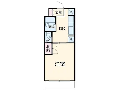 カーサカジマⅠ(1DK/4階)の間取り写真