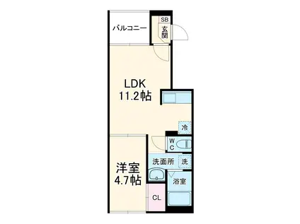 茜テラス(1LDK/1階)の間取り写真