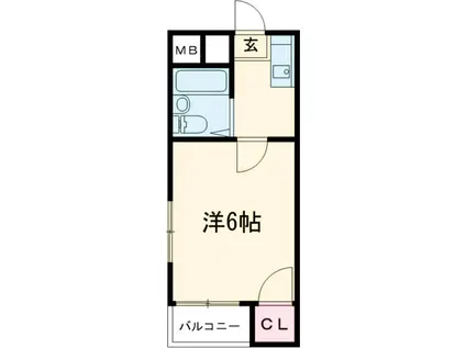 ハイム南雲(1K/2階)の間取り写真