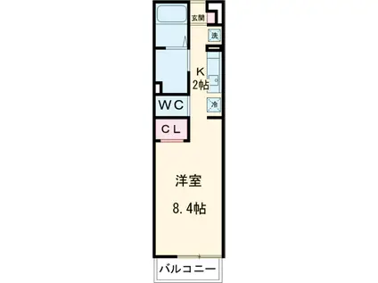 リブリ・栖(1K/3階)の間取り写真